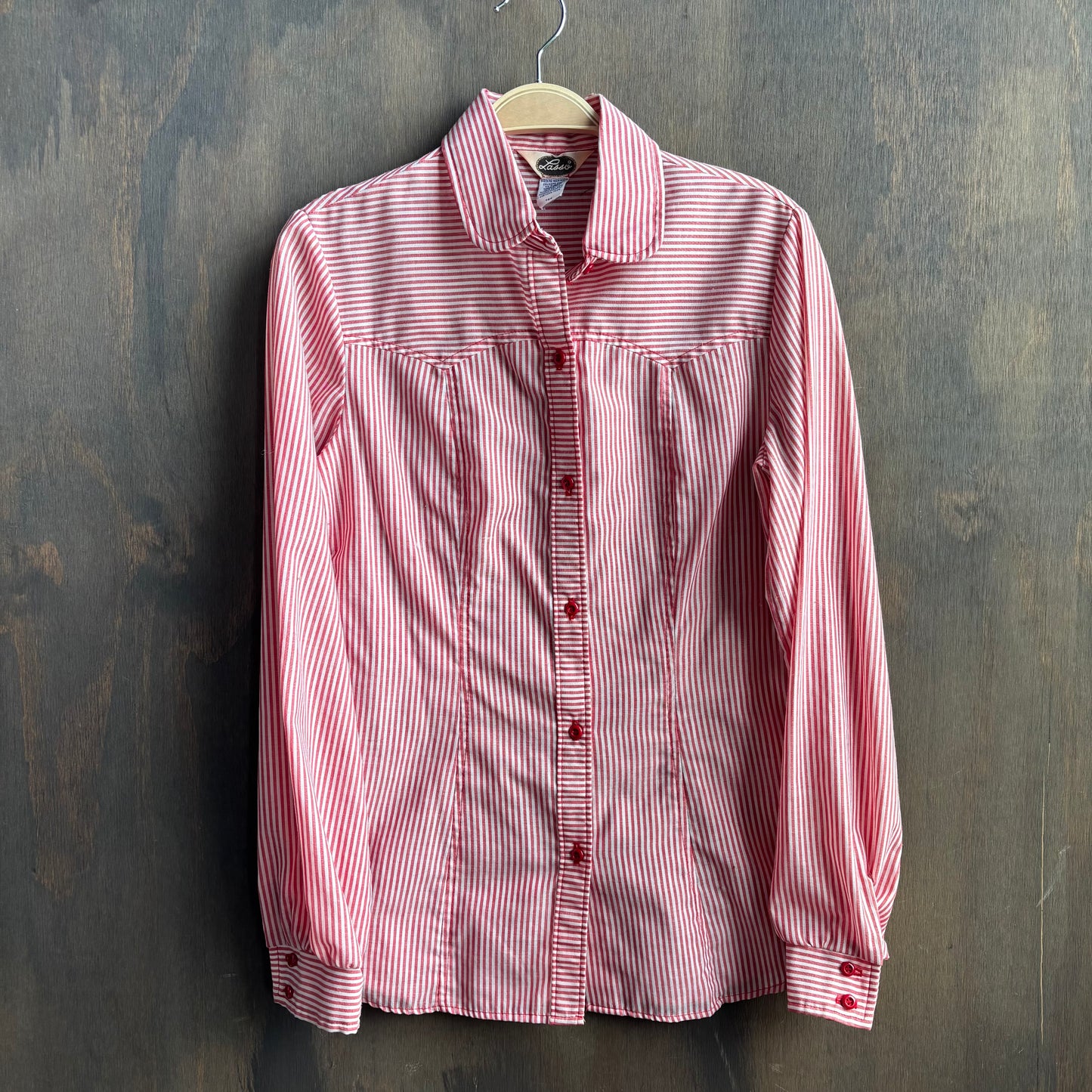 Vintage Lasso Red and White Striped Button Up