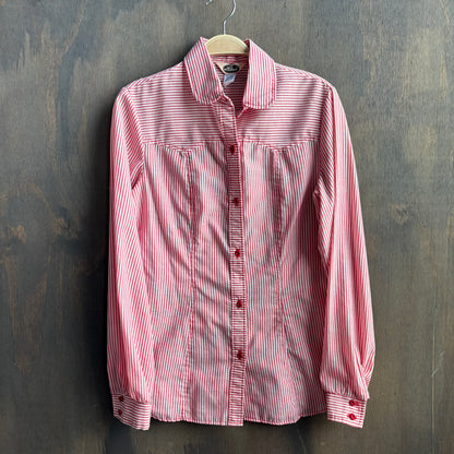 Vintage Lasso Red and White Striped Button Up