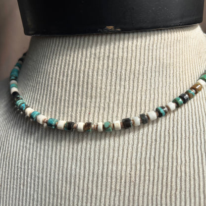Vintage Turquoise and Shell Beaded Necklace