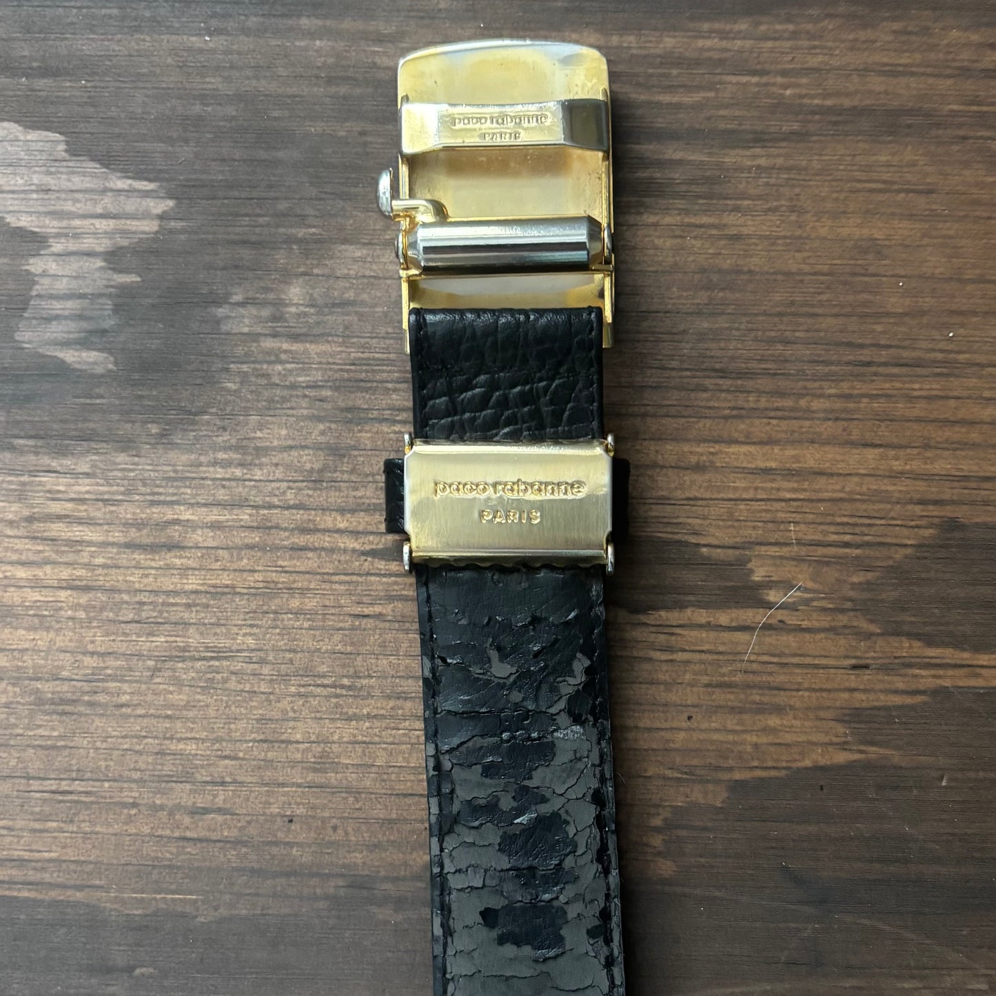 Paco Rabanne Black Belt with Monogram Buckle