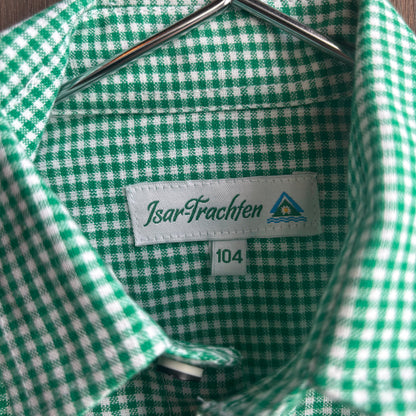 Kids Green Gingham Button Up