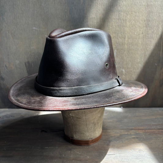 Brown Leather Hat
