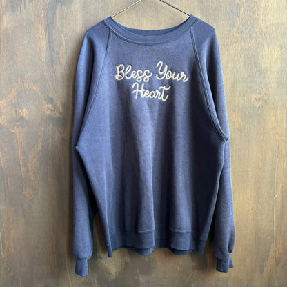 Custom Navy “Bless Your Heart” Swestshirt