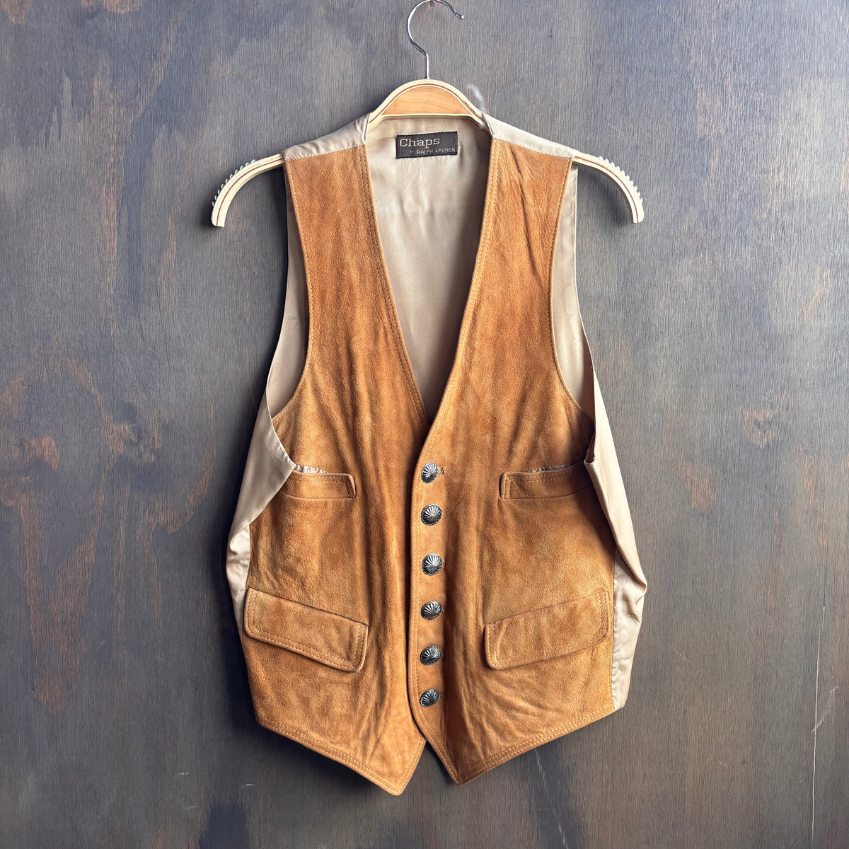 Vintage Chaps by Ralph Lauren Tan Leather Vest