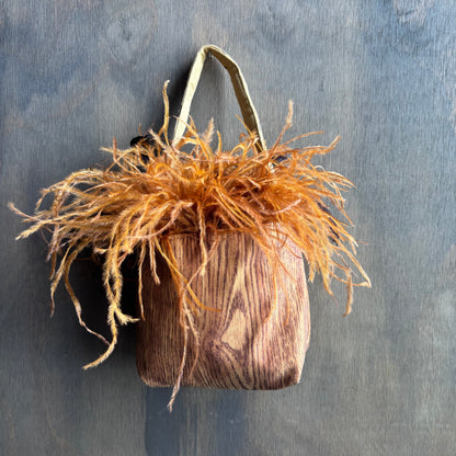Orange Ostrich Feather Bag