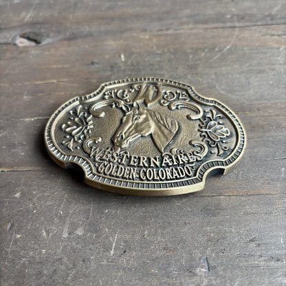 Brass Westernaires Horse Belt Buckle