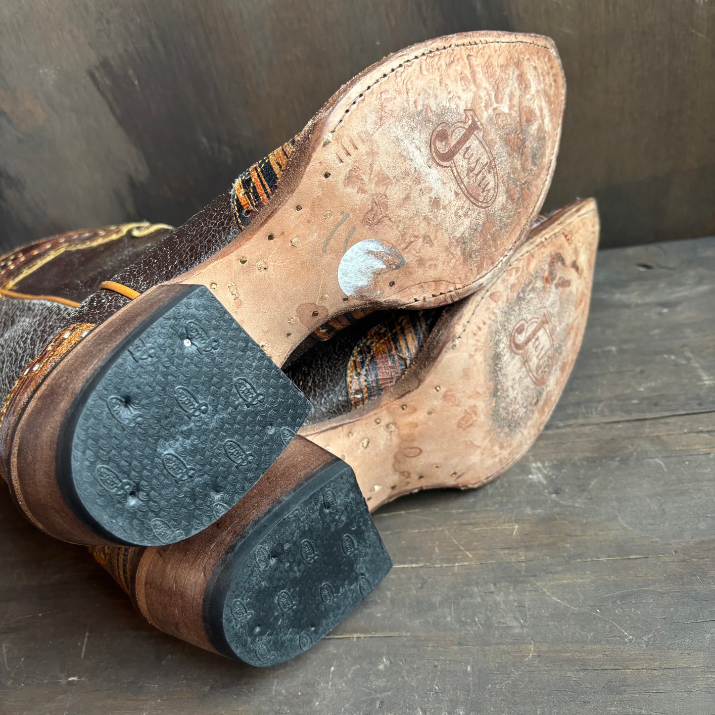 Justin Two-Tone Boots with Perforations