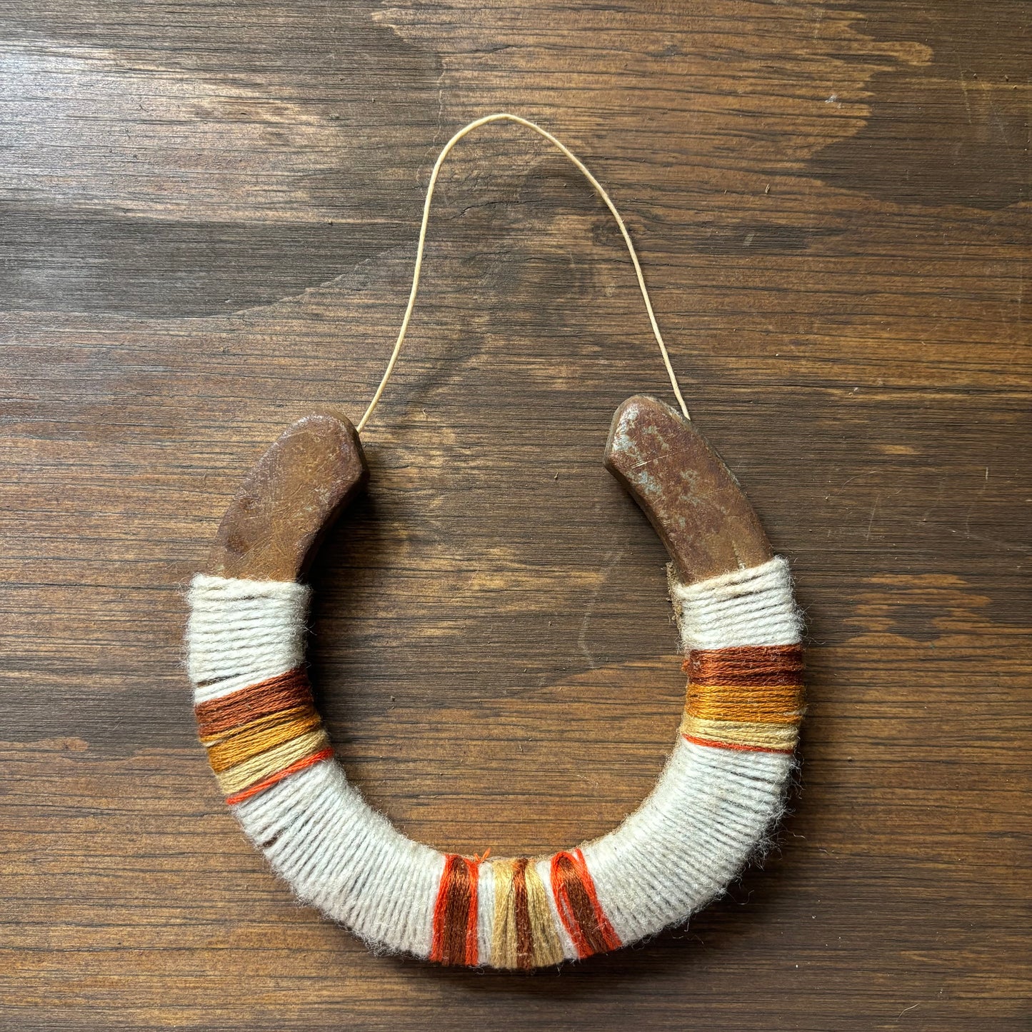 Cream Thread Wrapped Horseshoes