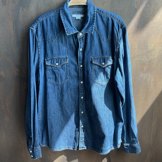 Denim Pearl Snap
