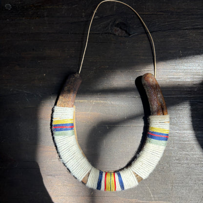 White Thread Wrapped Hanging Horseshoe