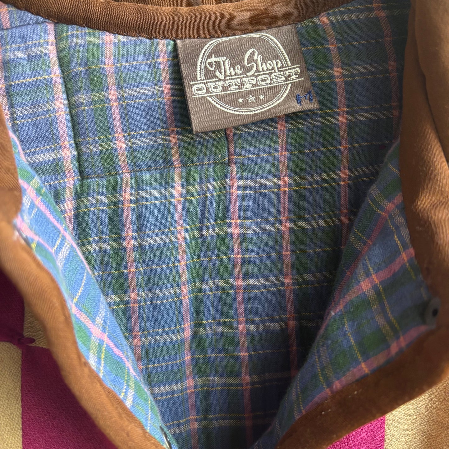 Vintage Pink and Brown Cropped Quilt Jacket