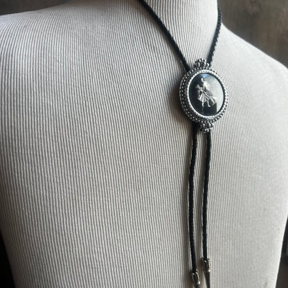 Silver Sqaure Dancer Bolo Tie