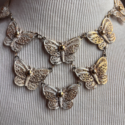 Vintage Butterfly Choker Necklace