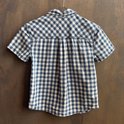 Kids Blue Gingham Button Up