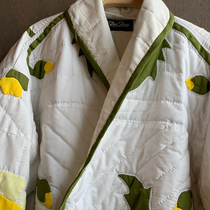 Vintage Quilt Coat with Yellow Daffodils