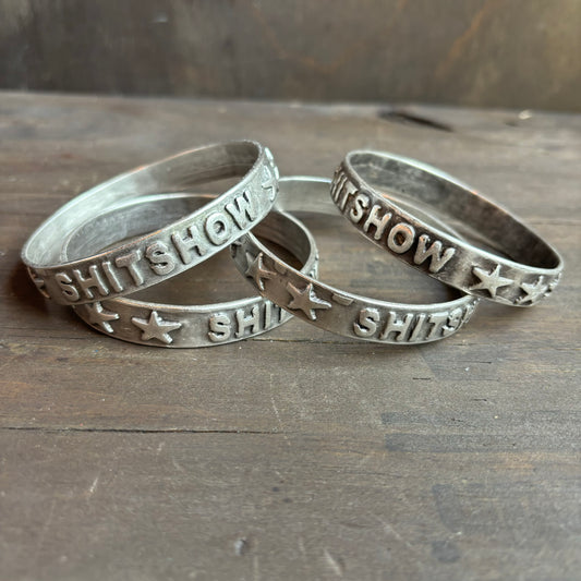 “Shitshow” Wordy Silver Bangle