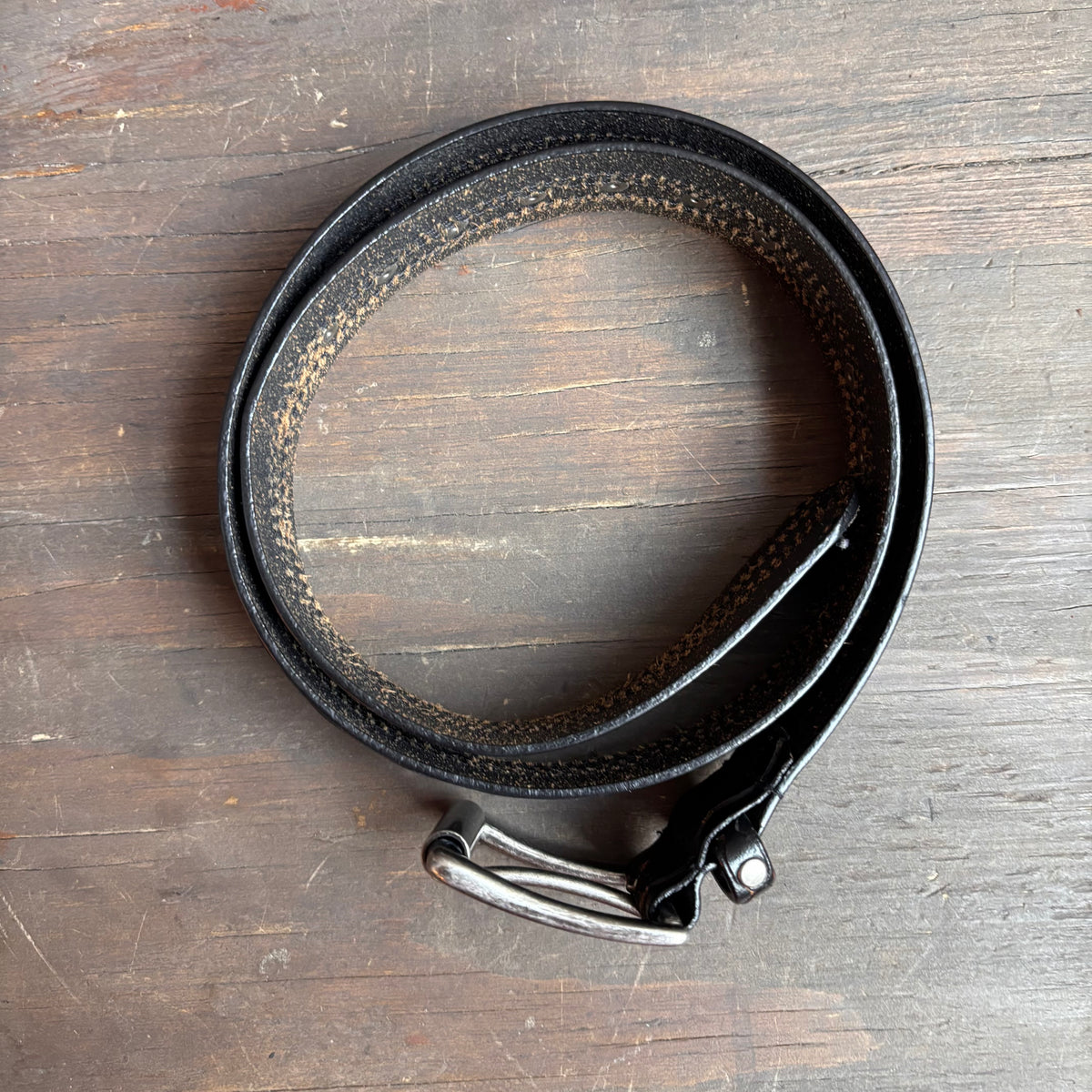 Black Leather Studded Belt
