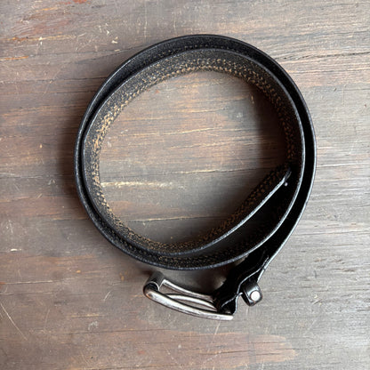 Black Leather Studded Belt