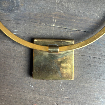 Brass Collar with Abalone Pendant