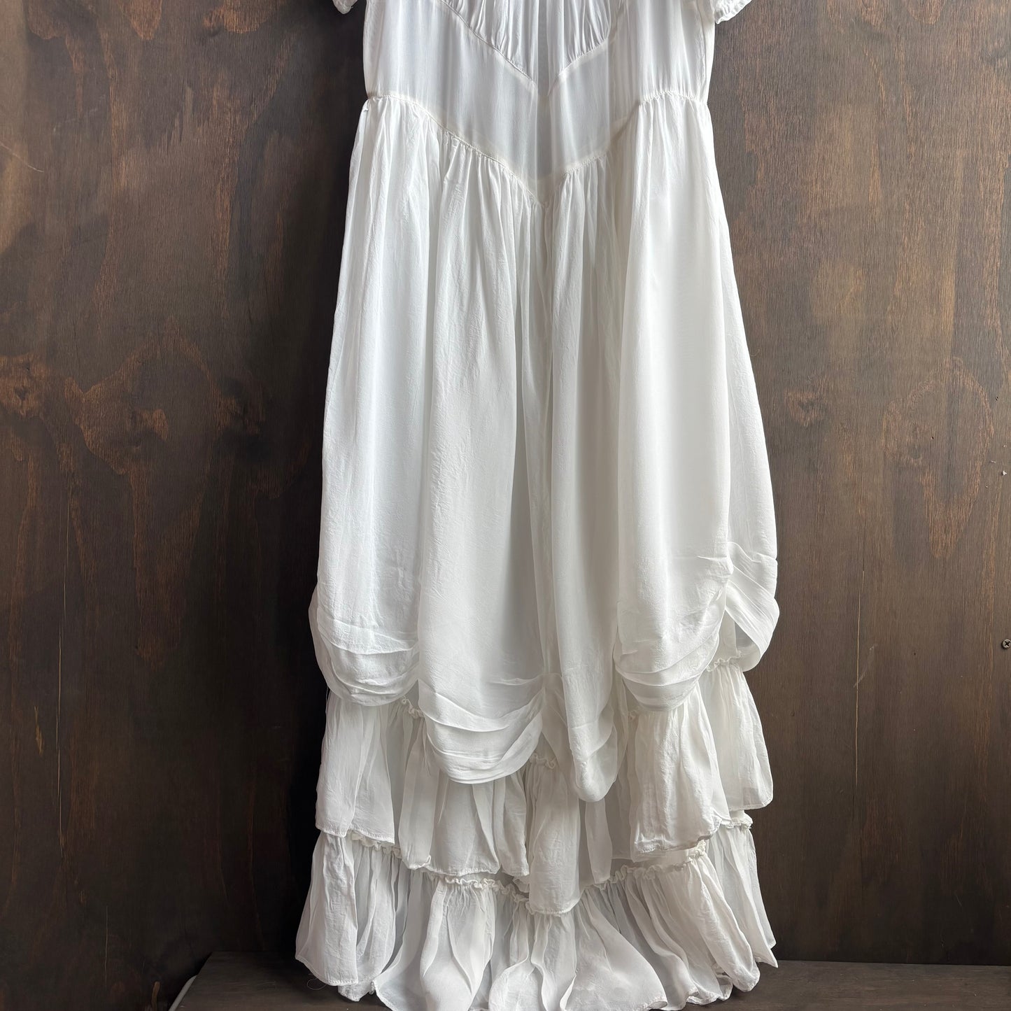 Marrika Nakk Western Tiered White Dress