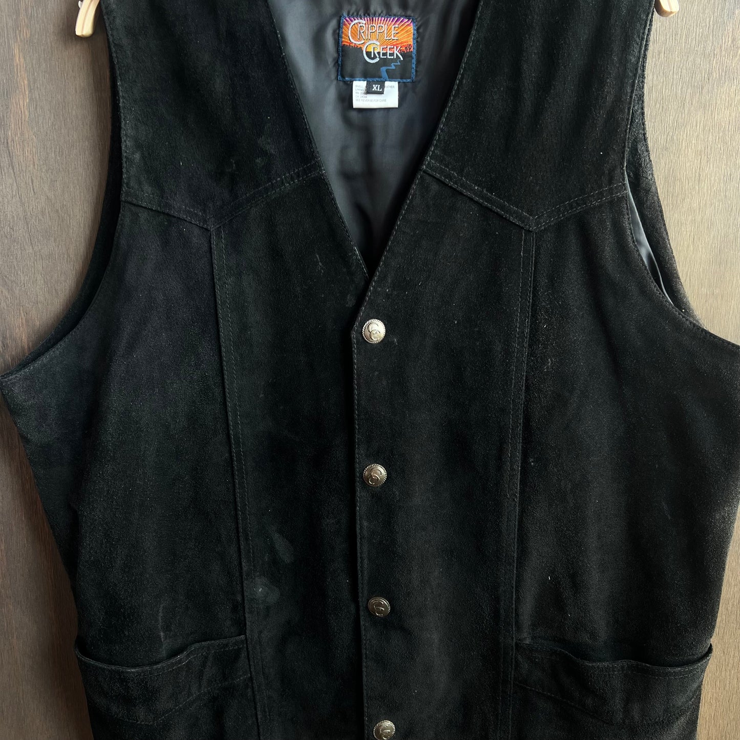 Cripple Creek Black Suede Vest