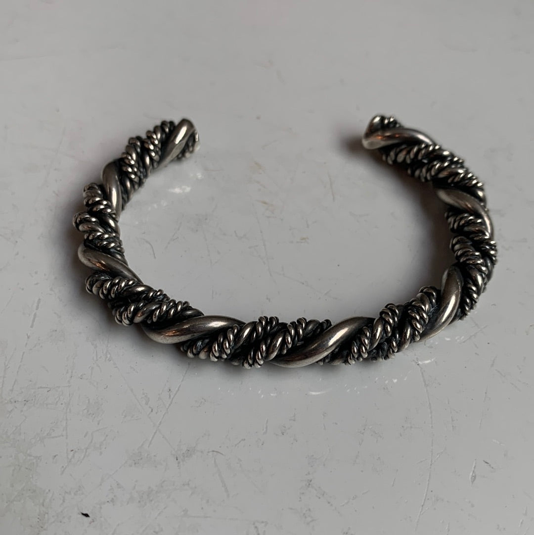 Twisted silver cuff bracelet