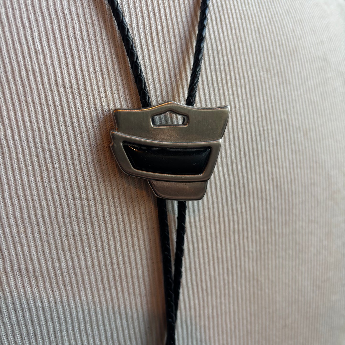 Silver and Black Bolo