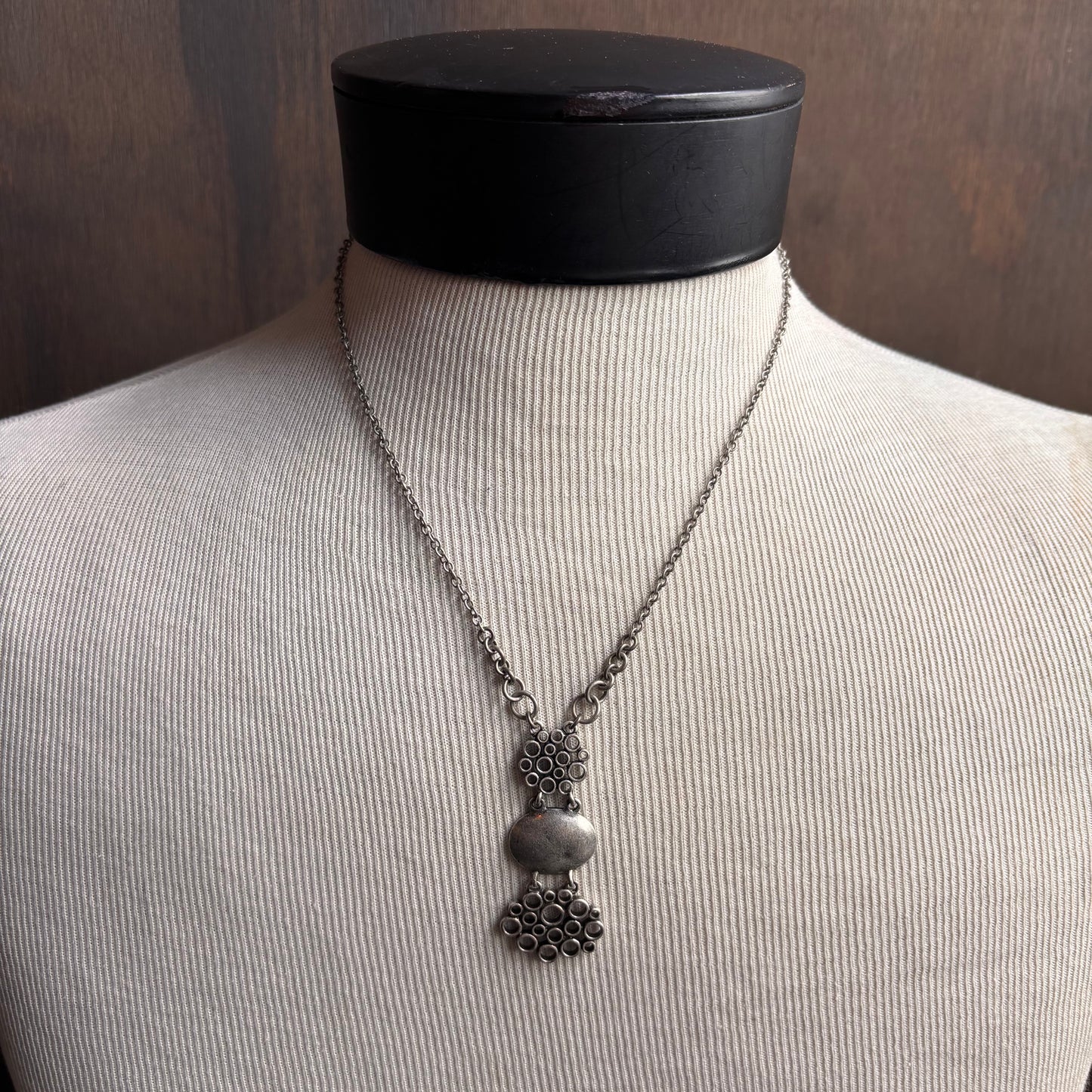 Brushed Metal Abstract Necklace