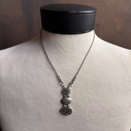 Brushed Metal Abstract Necklace