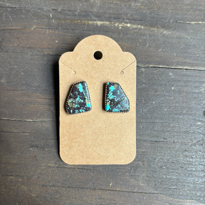 Turquoise Silver Stud Earrings