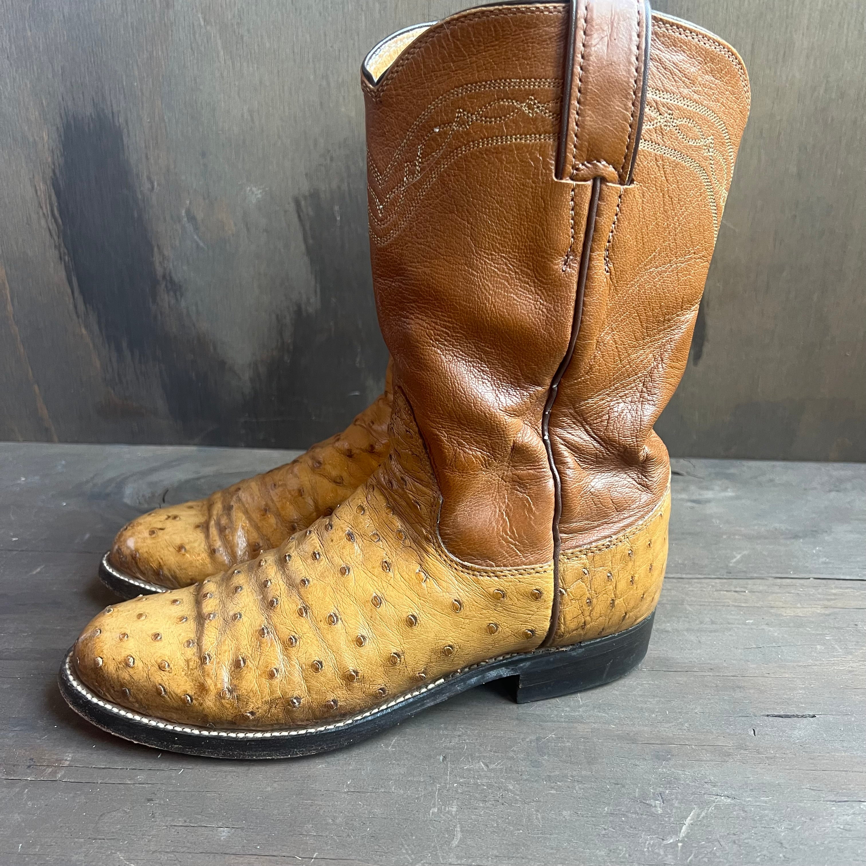 Justin Two Tone Ostrich Skin Boots The Shop Outpost