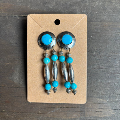 Sterling Silver and Turquoise Dangle Earrings