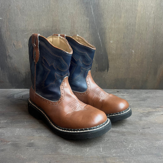 Roper Navy Blue and Brown Two-Tone Kids Boots