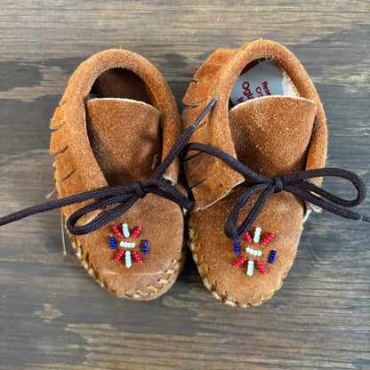 Tan Leather Baby Moccasins