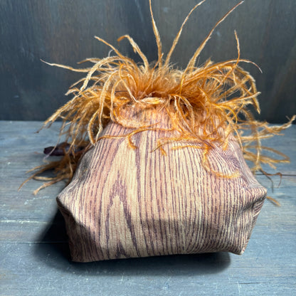 Orange Ostrich Feather Bag