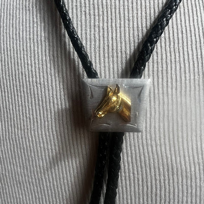 Gold Horse Head Bolo Tie