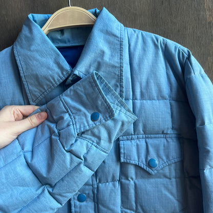 Blue Puffer Quilt-Style Coat
