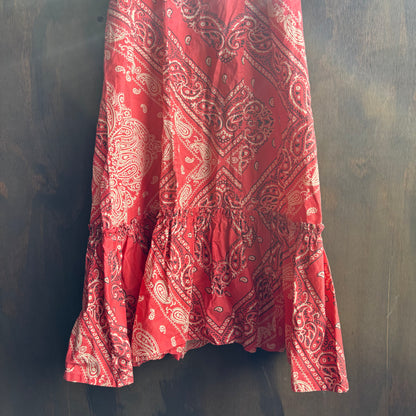 Vintage Red Paisley Halter Dress