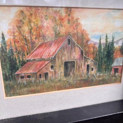 Framed Barn Painting