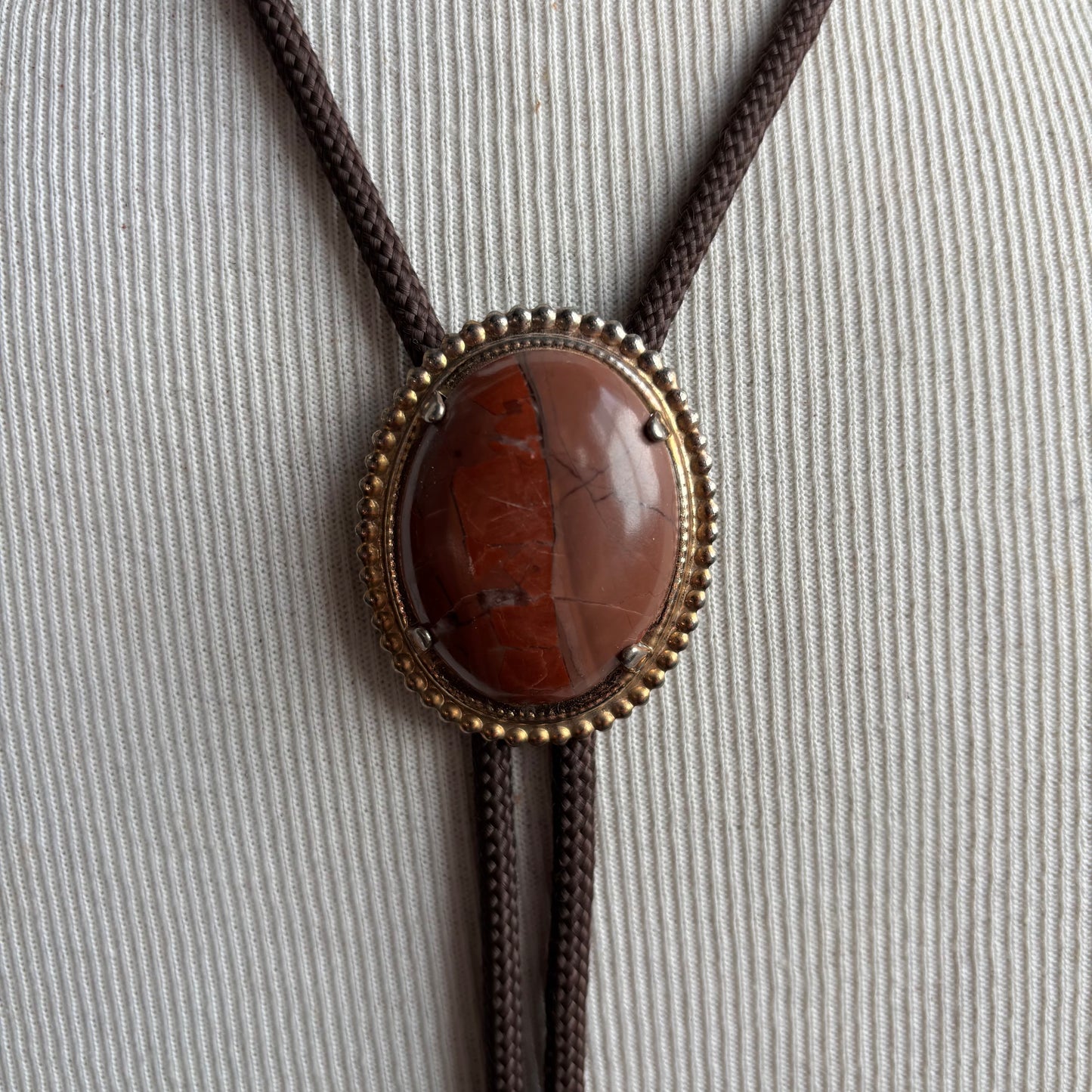 Oval Bolo on Brown Tie