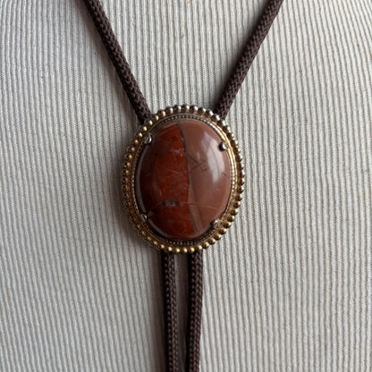 Oval Bolo on Brown Tie