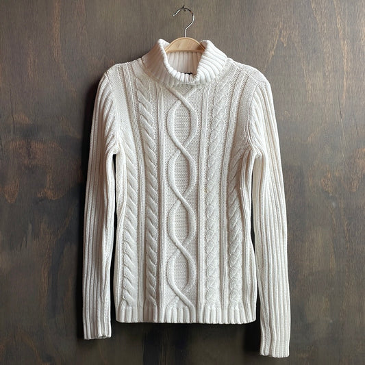 White Cableknit Sweater