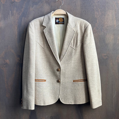 Vintage Kenny Rogers Beige Wool Blazer