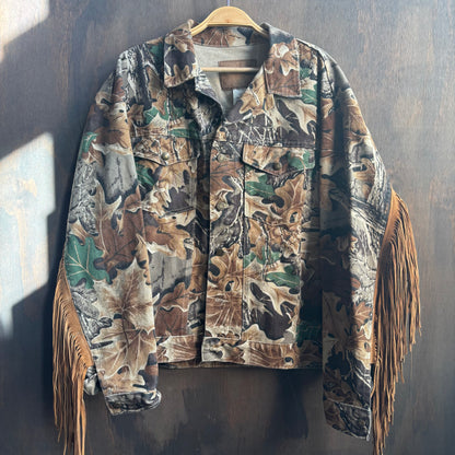 Out of The Blue Fringed Vintage Jacket