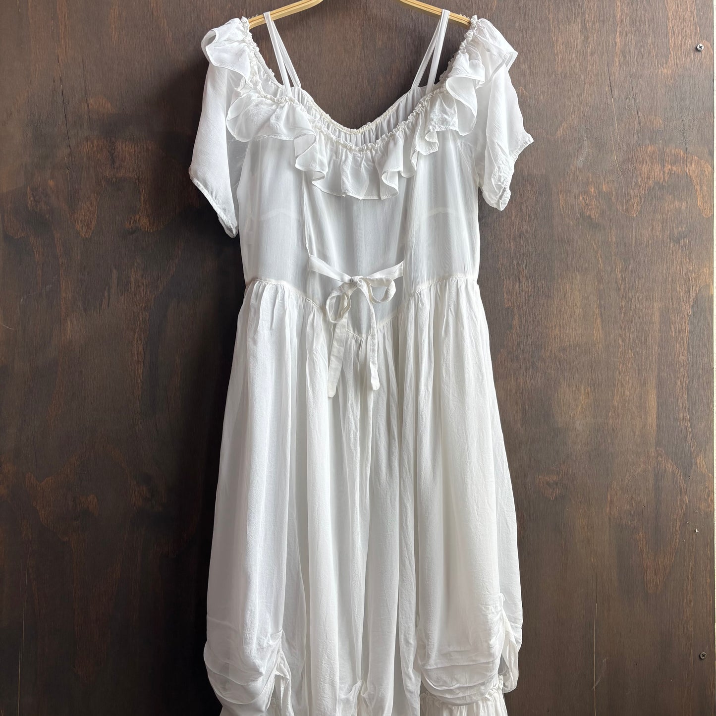 Marrika Nakk Western Tiered White Dress