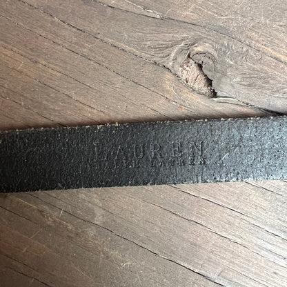 Ralph Lauren Black Tooled Leather Belt