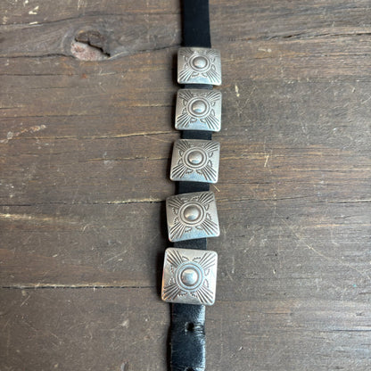 SIlver Concho Leather Bracelet