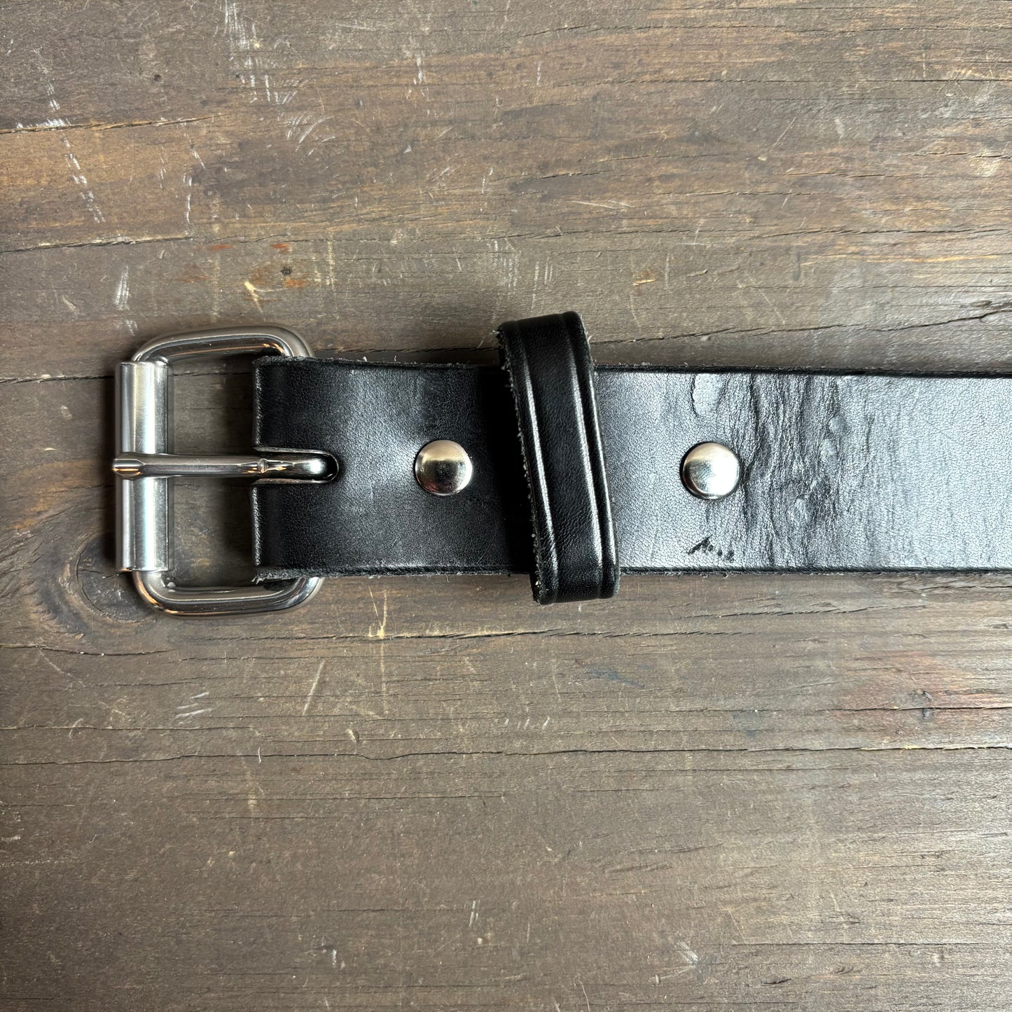 Black Leather Amish Made Belt