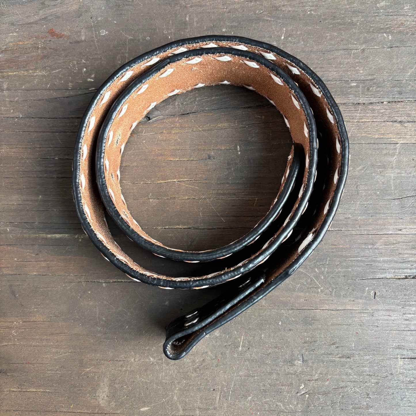 Nocona Black Tooled Leather Belt
