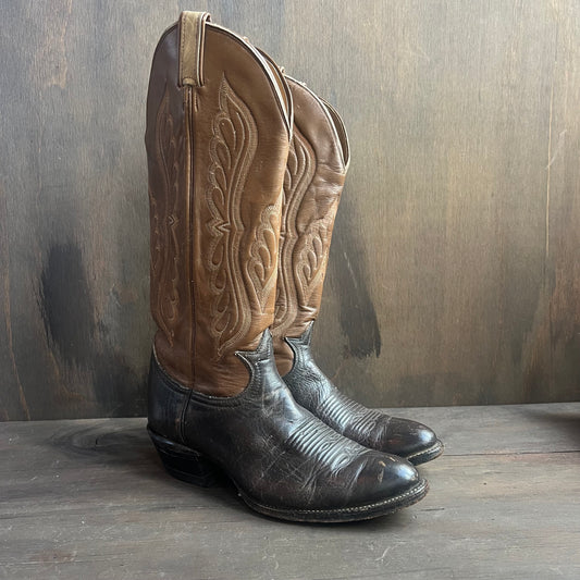 Tony Lama Two-Tone Leather Cowboy Boots